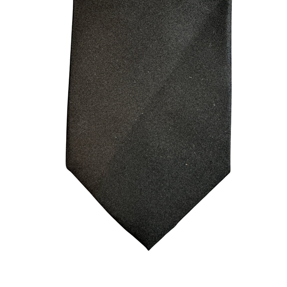 Saddlebred Mens Black Solid Silk Necktie Formal Business Classic Tie